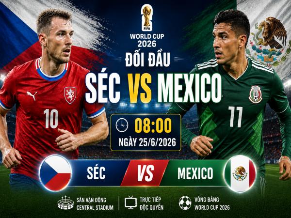 Thống kê về đối đầu Séc đấu với Mexico ngày 25/6 chi tiết